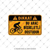 WRN49 Bu Arac Bisikletli Dostudur Etiketi - Turuncu