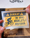 WRN49 Bu Arac Bisikletli Dostudur Etiketi - Turuncu