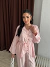 Deniz Kabuğu Düğmeli İkili Takım Pembe