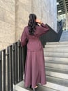 etekli fermuarlı ikili takım mürdüm