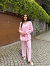 ip kemerli keten takım pembe