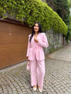 ip kemerli keten takım pembe