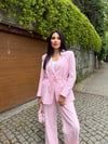 ip kemerli keten takım pembe