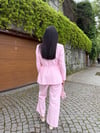 ip kemerli keten takım pembe