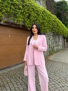 ip kemerli keten takım pembe