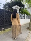 pileli etekli ceket takım yeşil 