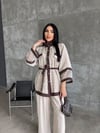 pullu düğmeli ikili takım taş