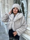 Şal Yaka Printli Kısa Lolita Vizon