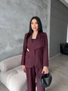 tasarım aksesuarlı ceket mürdüm