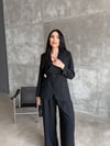 tasarım aksesuarlı ceket siyah