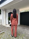yaka dantelli keten takım kiremit