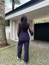 Yaka Ve Kol Dantel Detay Ceket Lacivert
