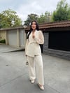 Yaka Ve Kol Dantel Detay Ceket Taş
