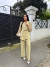 Yaka Ve Kol Dantel Detay Ceket Yeşil
