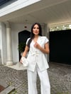 Yelek Keten Takım Beyaz