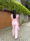 Yelek Keten Takım Pembe