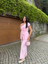Yelek Keten Takım Pembe