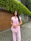 Yelek Keten Takım Pembe
