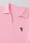 2'li Pembe-Kahverengi Polo Yaka Likralı Büzgülü Parmak Geçirmeli Zıbın