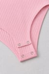 2'li Pembe-Kahverengi Polo Yaka Likralı Büzgülü Parmak Geçirmeli Zıbın