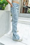 Açık Mavi Fiyonk Detay Baggy Jean