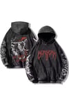 Anime Berserk No Guts No Glory Yıkamalı Kumaş Hoodie