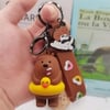 Bare Bears - Kahverengi Ördek Simit Silikon Anahtarlık