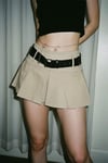 Bej Pileli Preppy Y2K Mini Etek