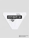 Beyaz CENSORED Baskılı Bikini Kalıp Külot
