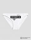 Beyaz CENSORED Baskılı Bikini Kalıp Külot
