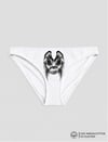Beyaz Evil Face Baskılı Bikini Kalıp Külot