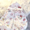 Beyaz Hello Kitty Desenli Yeni Fermuarlı Hırka