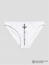 Beyaz Kılıç Baskılı Bikini Kalıp Külot