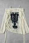 Beyaz Lovely Bones Gotik Y2K Uzun Kollu Off Shoulder