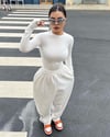 Beyaz Parmak Geçirmeli Body Suit