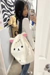 Beyaz Rilakkuma Ayıcık Kulaklı Unisex Sırt Çantası