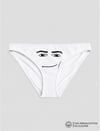 Beyaz Smile Face Baskılı Bikini Kalıp Külot