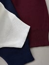 Bordo Dik Yaka Yarım Fermuarlı Premium Triko Kazak