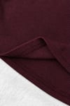 Bordo Polo Yaka Nakışlı Büzgülü Bluz
