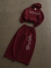 Bordo Signature Script Baggy Unisex Eşofman Takım
