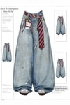 Buz Mavisi Kravat Baskılı Wide Leg Unisex Baggy Pantolon