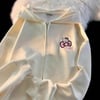 Ekru Hello Kitty DKHT Best Fermuarlı (Unisex) Kapüşonlu