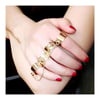 Four Finger Chain Gold Ayarlanabilir Yüzük