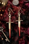 Gold Bloody Dagger Gotik Skull Küpe