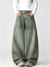 Gri Angel Wings Y2K Pembe Baggy Jean