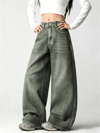 Gri Angel Wings Y2K Pembe Baggy Jean