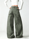 Gri Angel Wings Y2K Pembe Baggy Jean