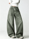 Gri Angel Wings Y2K Pembe Baggy Jean