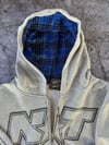 Gri NXT Taş Detaylı Oversize Fermuarlı Hoodie