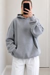 Gri Wing Sırt Dantel Kanat Detaylı Sweat Sweatshirt